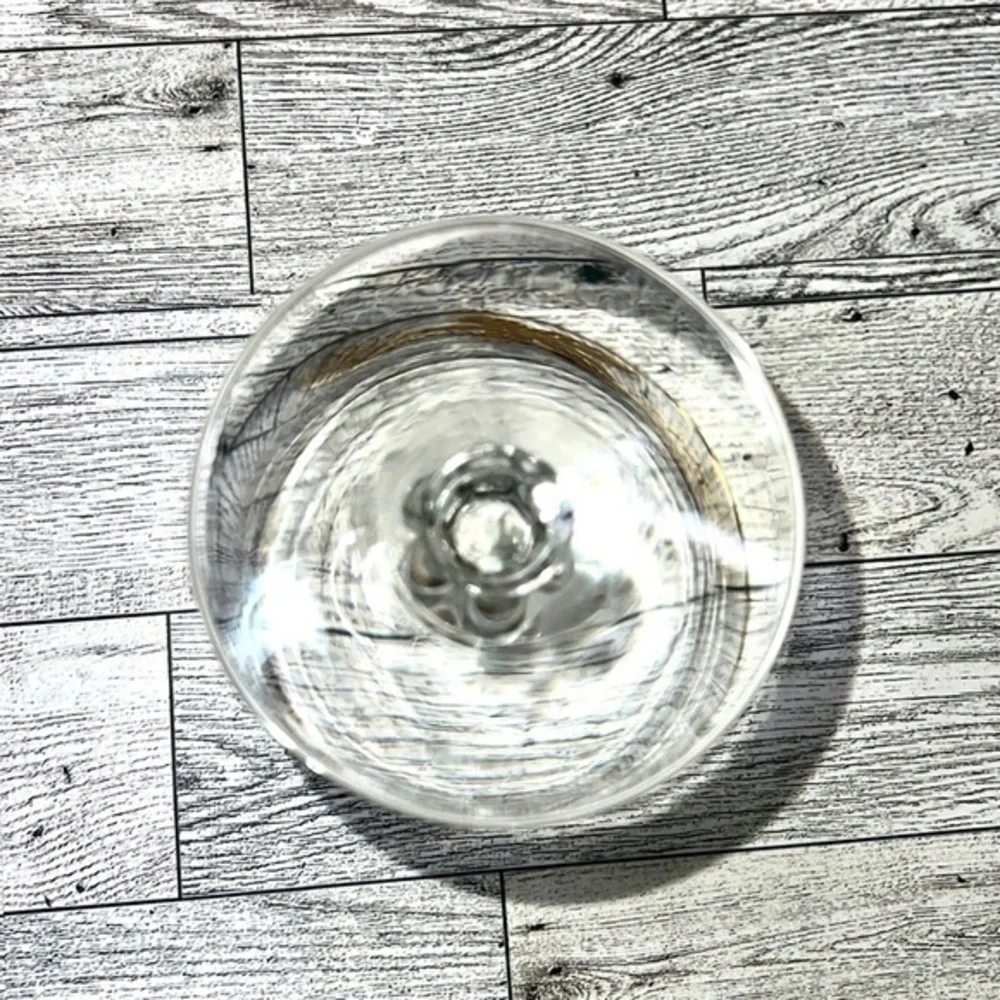 Libbey Mid Century Gold Leaf Stemmed Champagne Glasses Set of 4